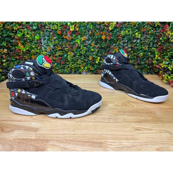 Nike Air Jordan Retro 8 VIII Quai 54 Basketball Sneakers Shoes‎ Black Mens 11 - Picture 3 of 10